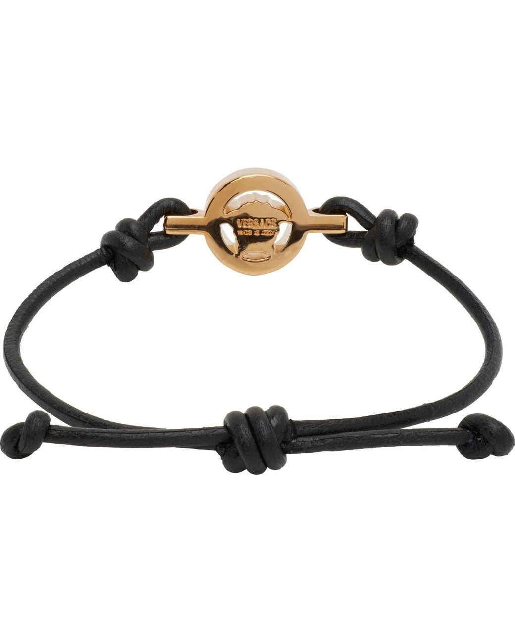 Versace Black Medusa '95 Leather Bracelet for men