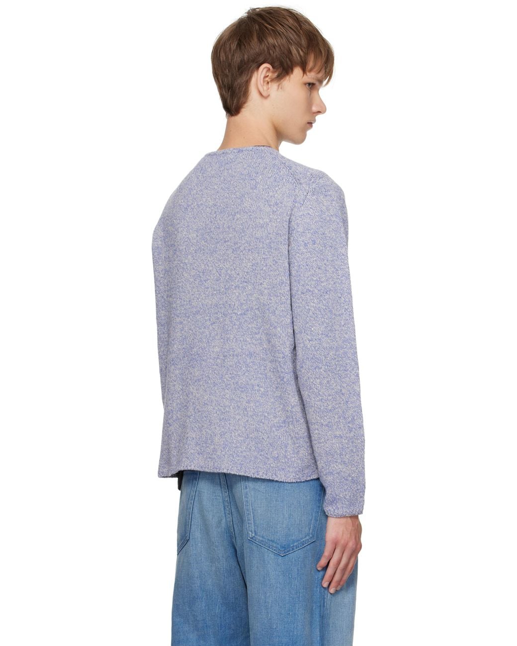 AURALEE Airy Silk Wool Knit Sweater in Gray for Men | Lyst