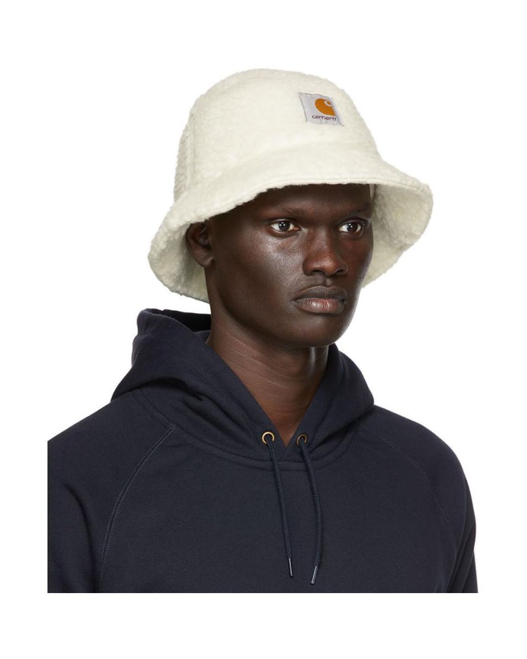 White Fleece Northfield Bucket Hat 