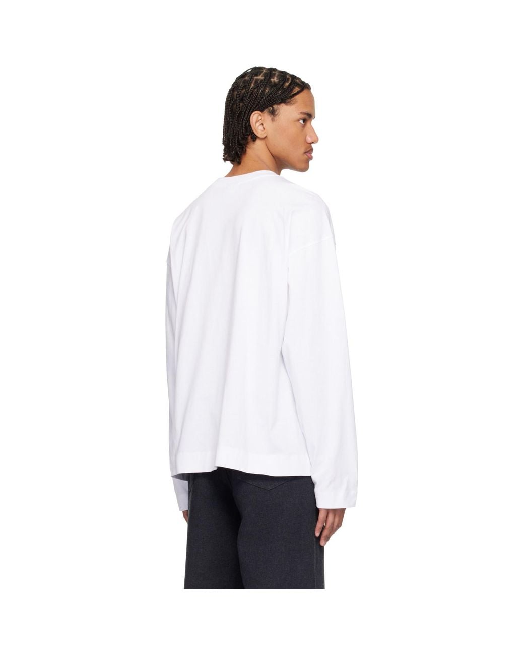 Dries Van Noten White Dropped Shoulder T-Shirt for men