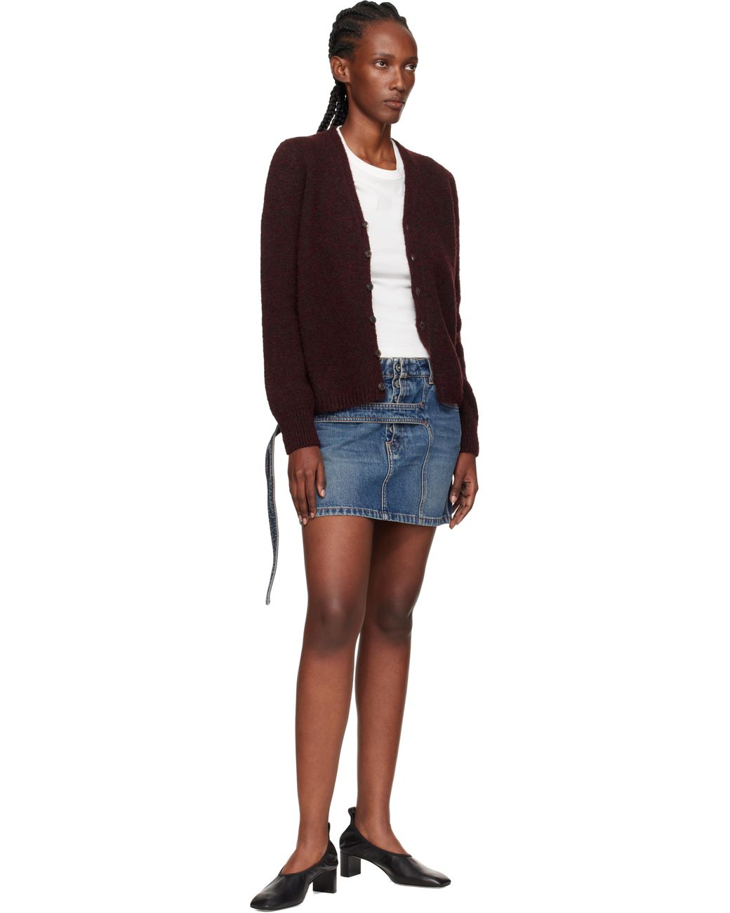 Aeyde Black Narissa Ruched Heels