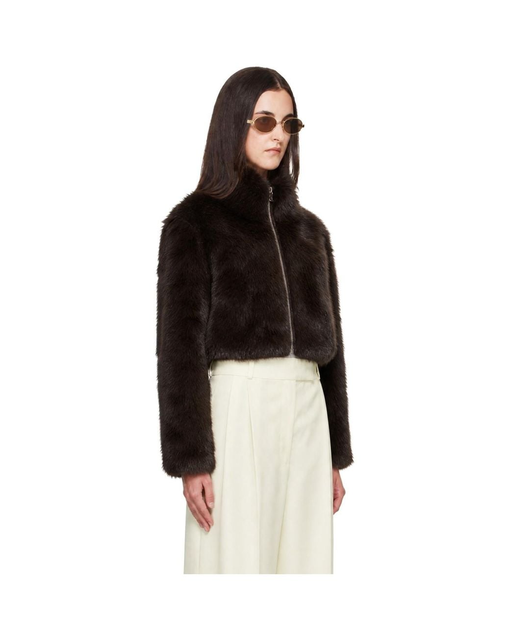 Frankie Shop Black Hope Faux-Fur Jacket