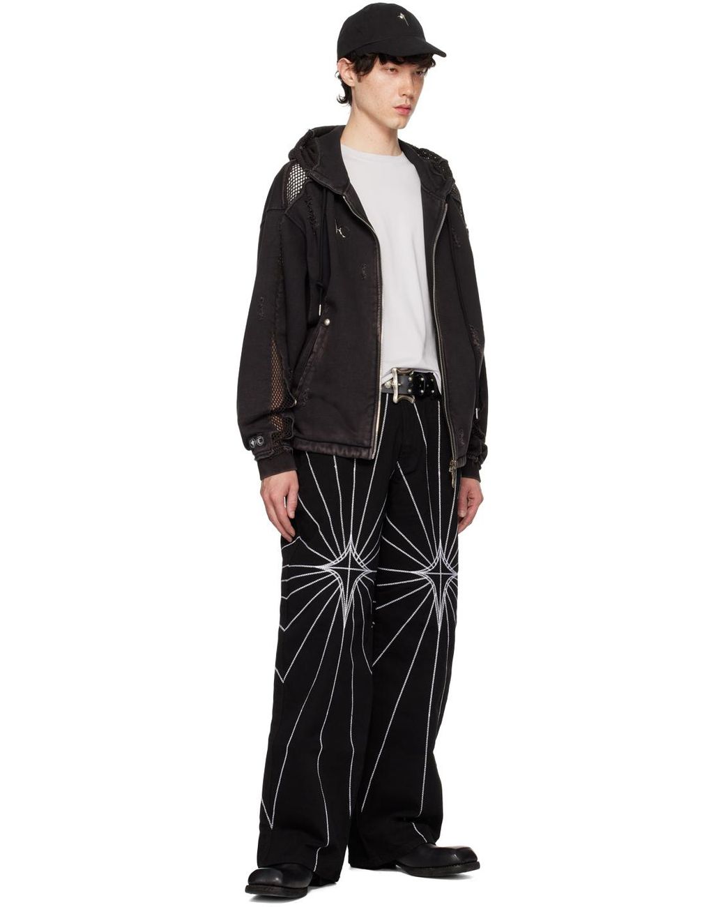 THUG CLUB Chain Stitch Jeans in Black for Men | Lyst
