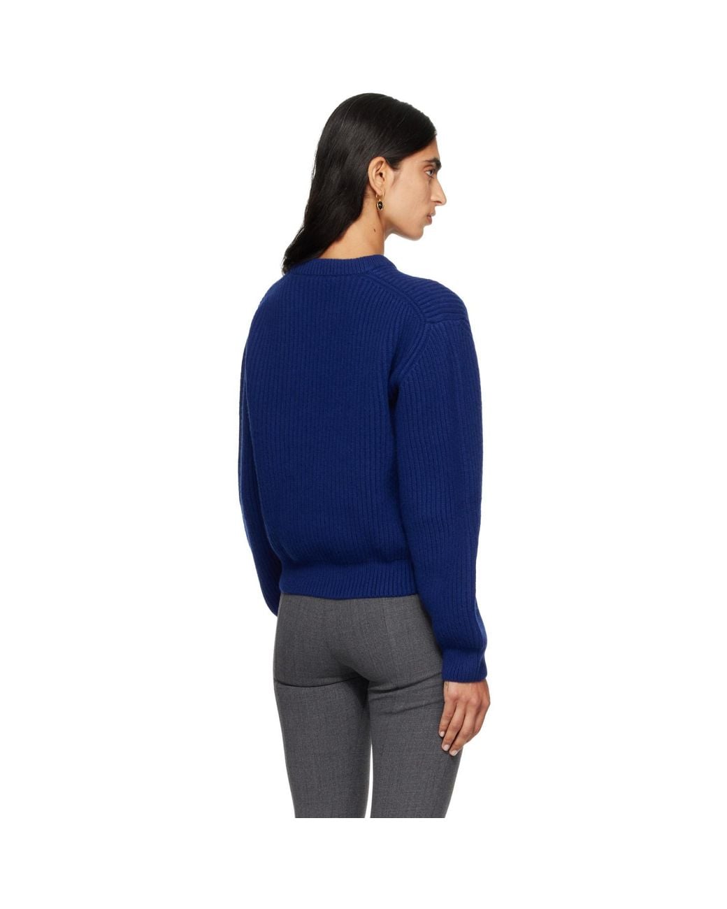 Jil Sander Blue Wool Crew-Neck Sweater