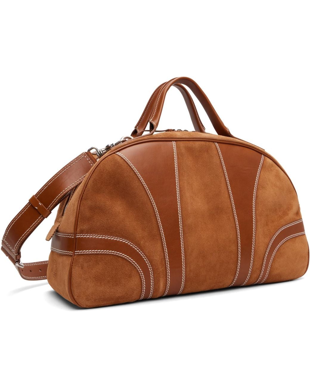 Dries Van Noten Brown Tan Suede Duffle Bag for men