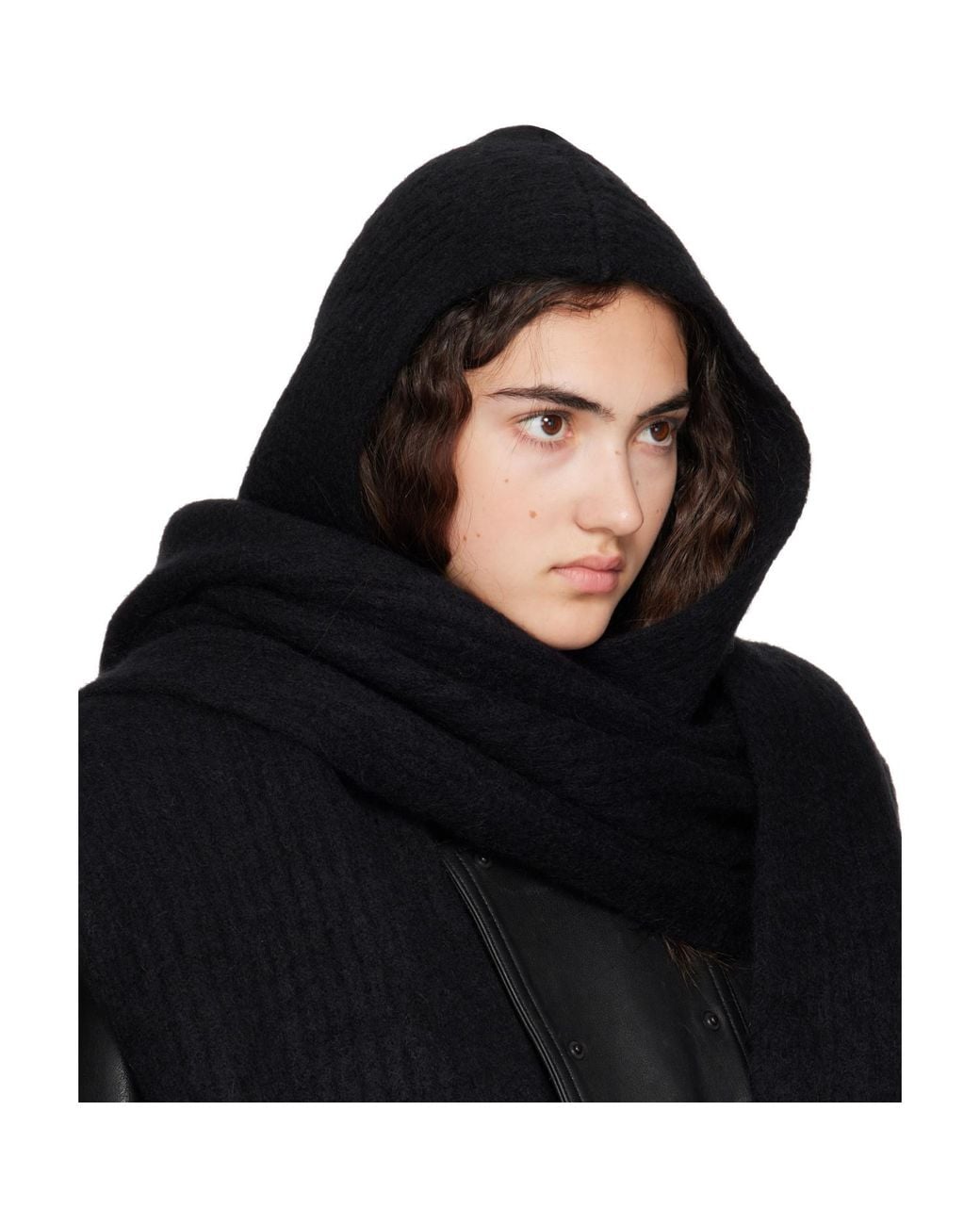 Givenchy Black Hooded Alpaca Scarf