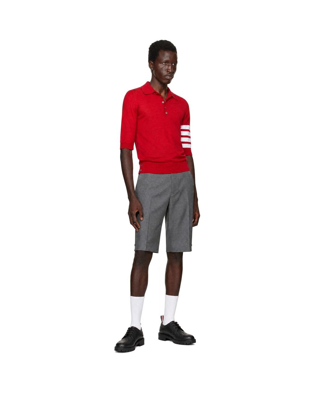 Thom Browne Gray Super 120's Twill Backstrap Shorts for men