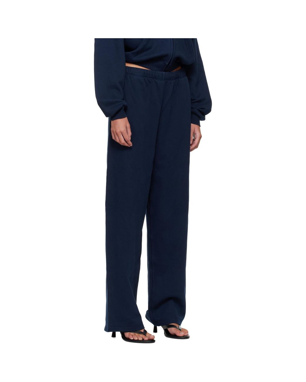 Skims Blue Cotton Fleece Classic Straight Leg Sweatpants