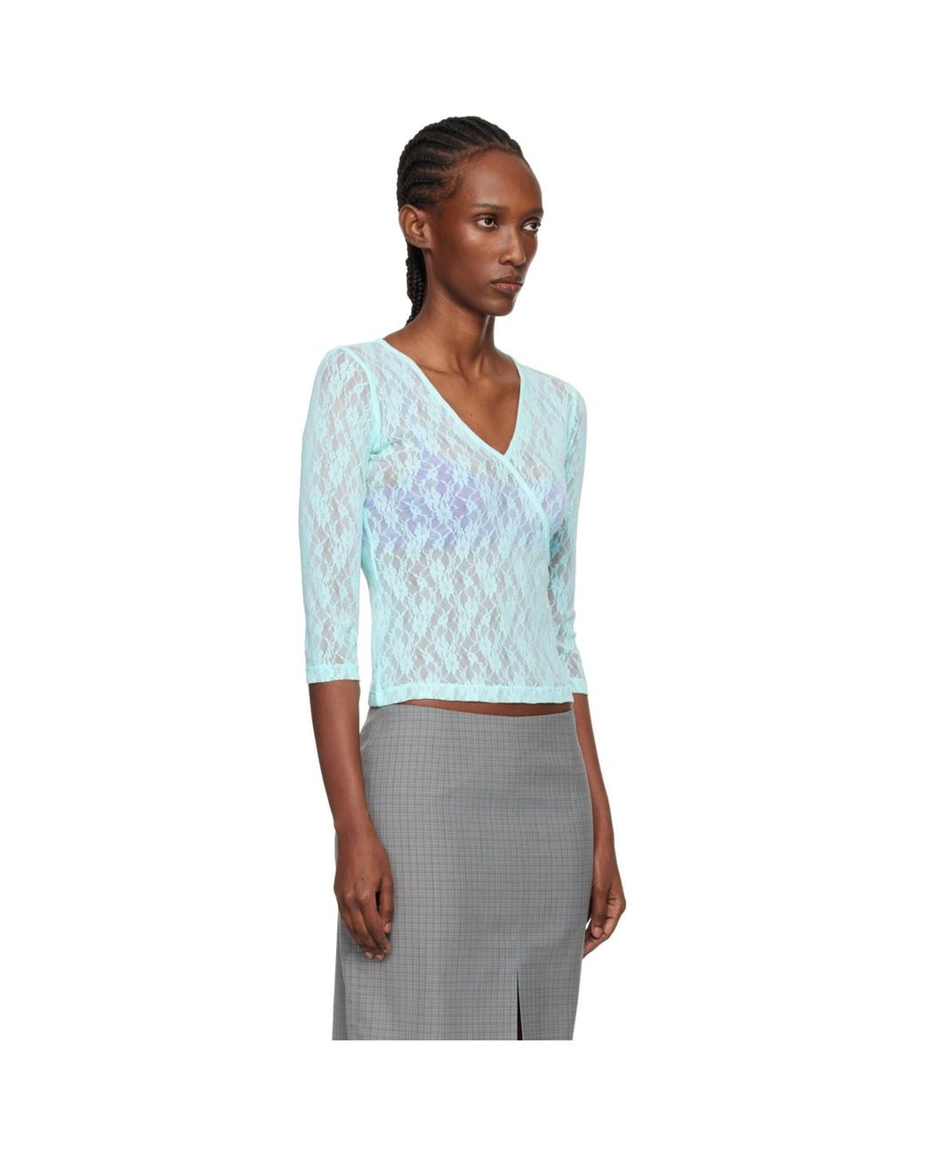 Fruity Booty Blue Lace Moss Wrap T-Shirt