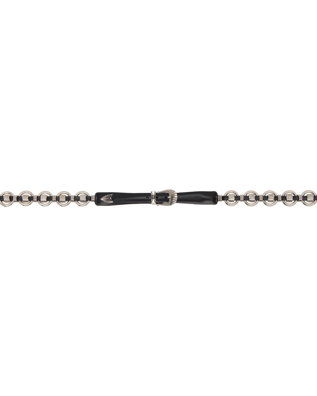 Toga Black Ring Metal Narrow Belt