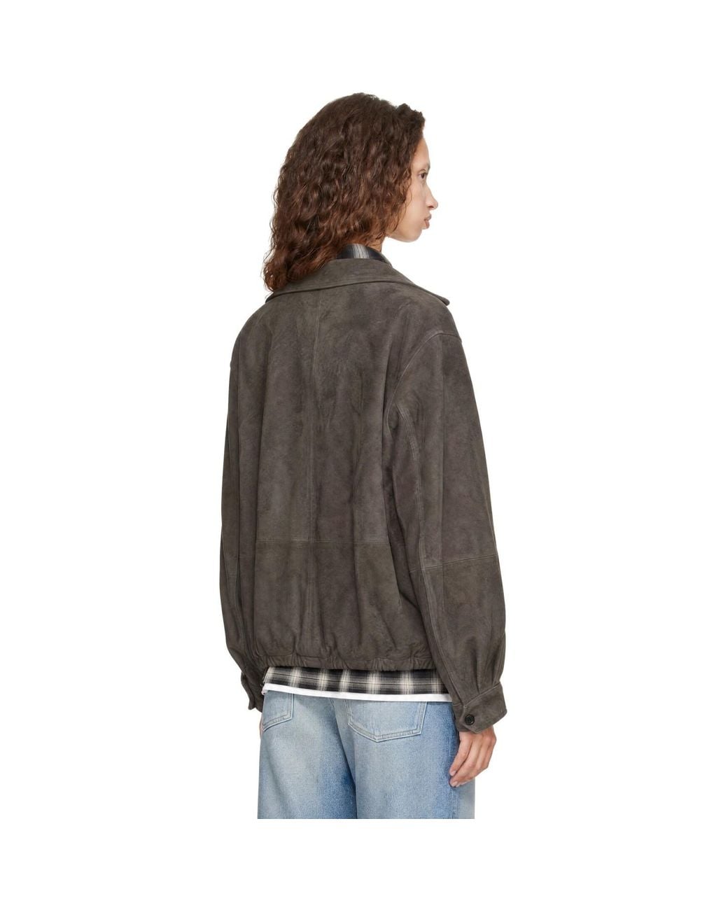 Ssstein Black Goat Suede Zip Jacket
