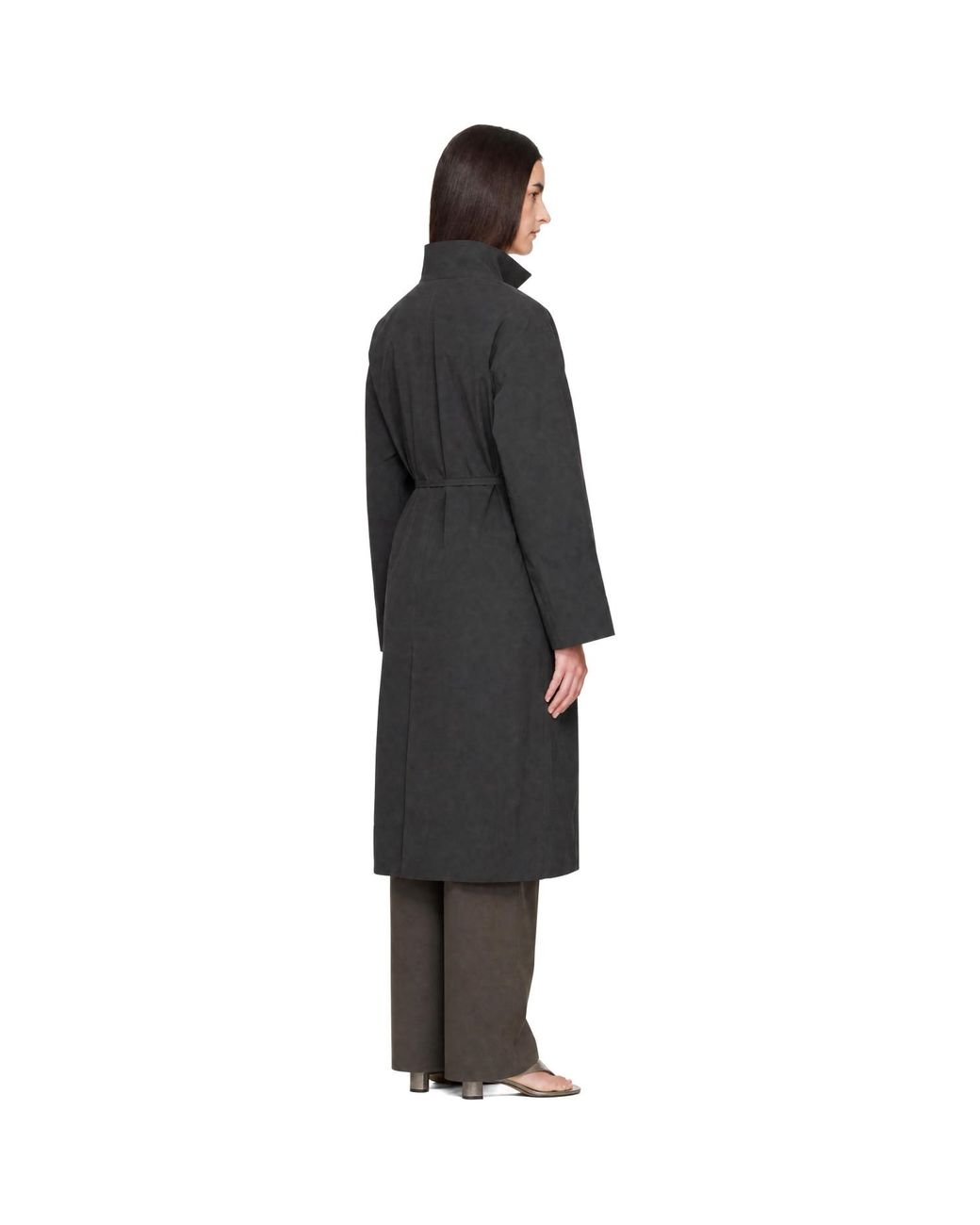 St. Agni Black Technical Cotton Cocoon Coat