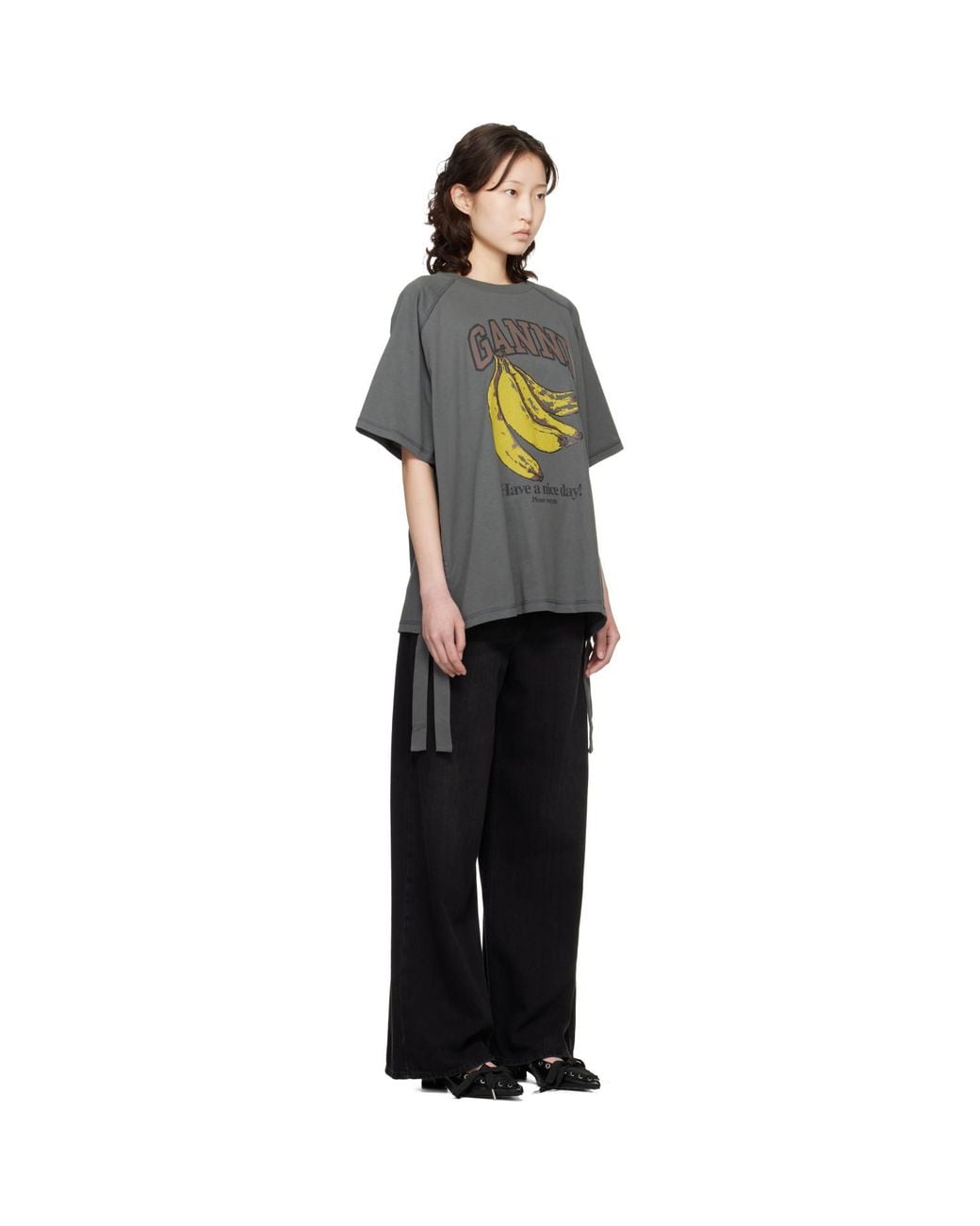 Ganni Black Banana T-Shirt
