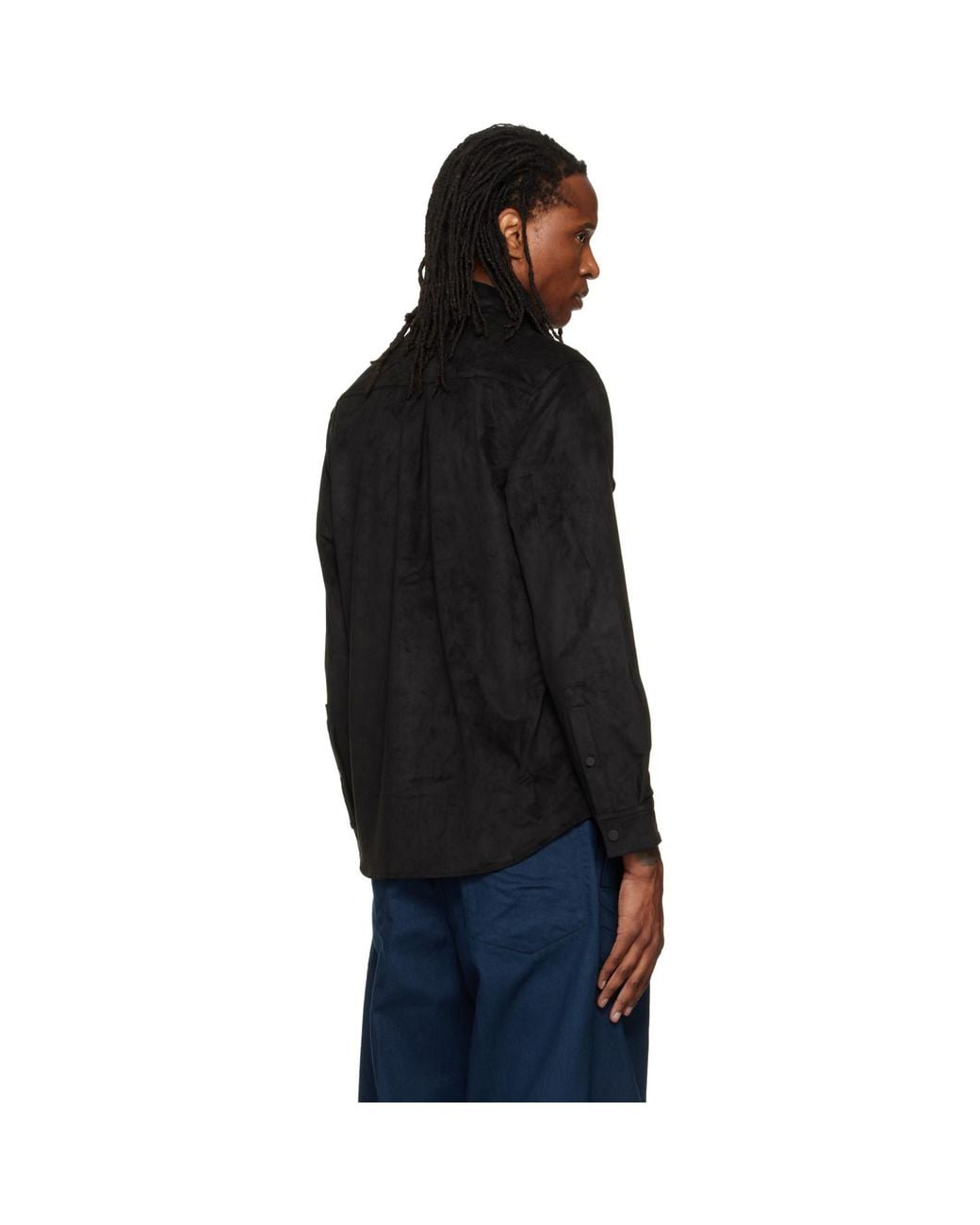 HUGO Black Oversized-Fit Embroidered Logo Shirt for men