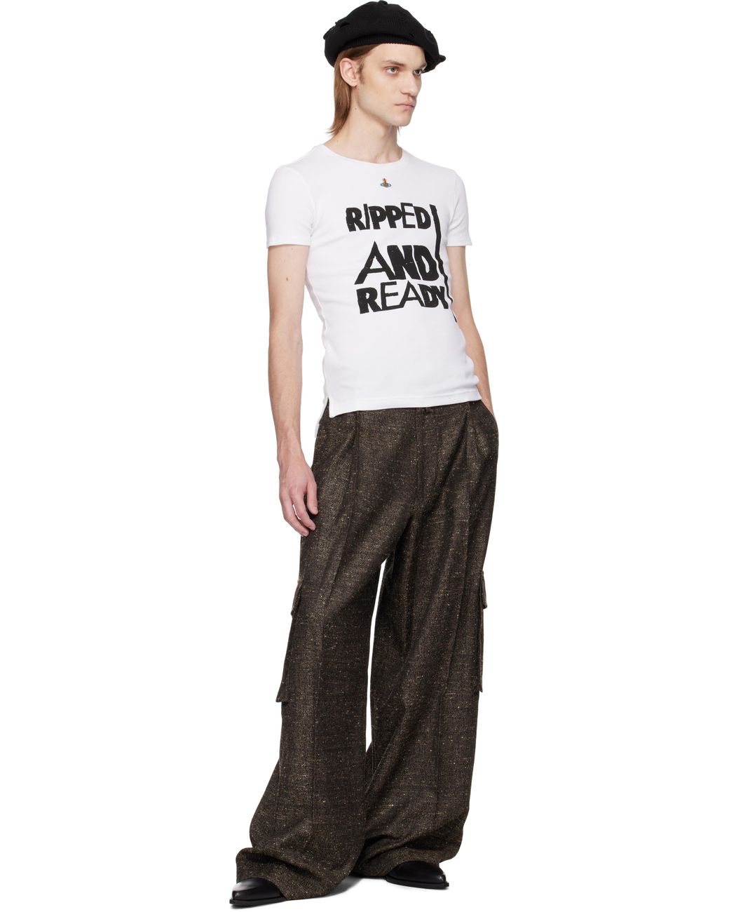 メンズ Vivienne Westwood ホワイト 'Ripped & Ready' Peru T