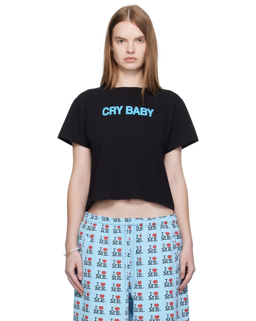 Ashley Williams Cropped T-Shirt in Black | Lyst UK