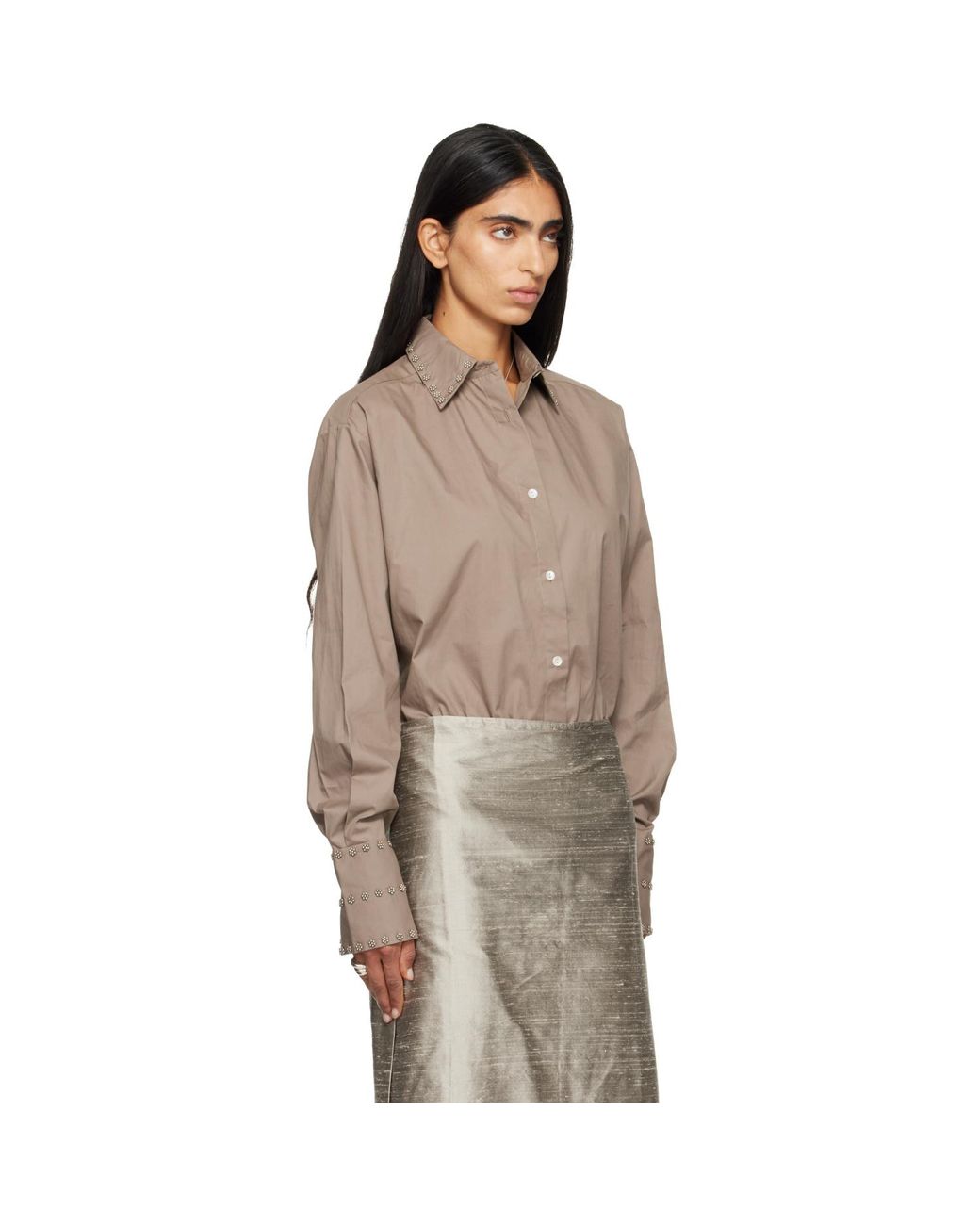 RESCHA Brown Ssense Exclusive Tan Hom Embroidered Shirt