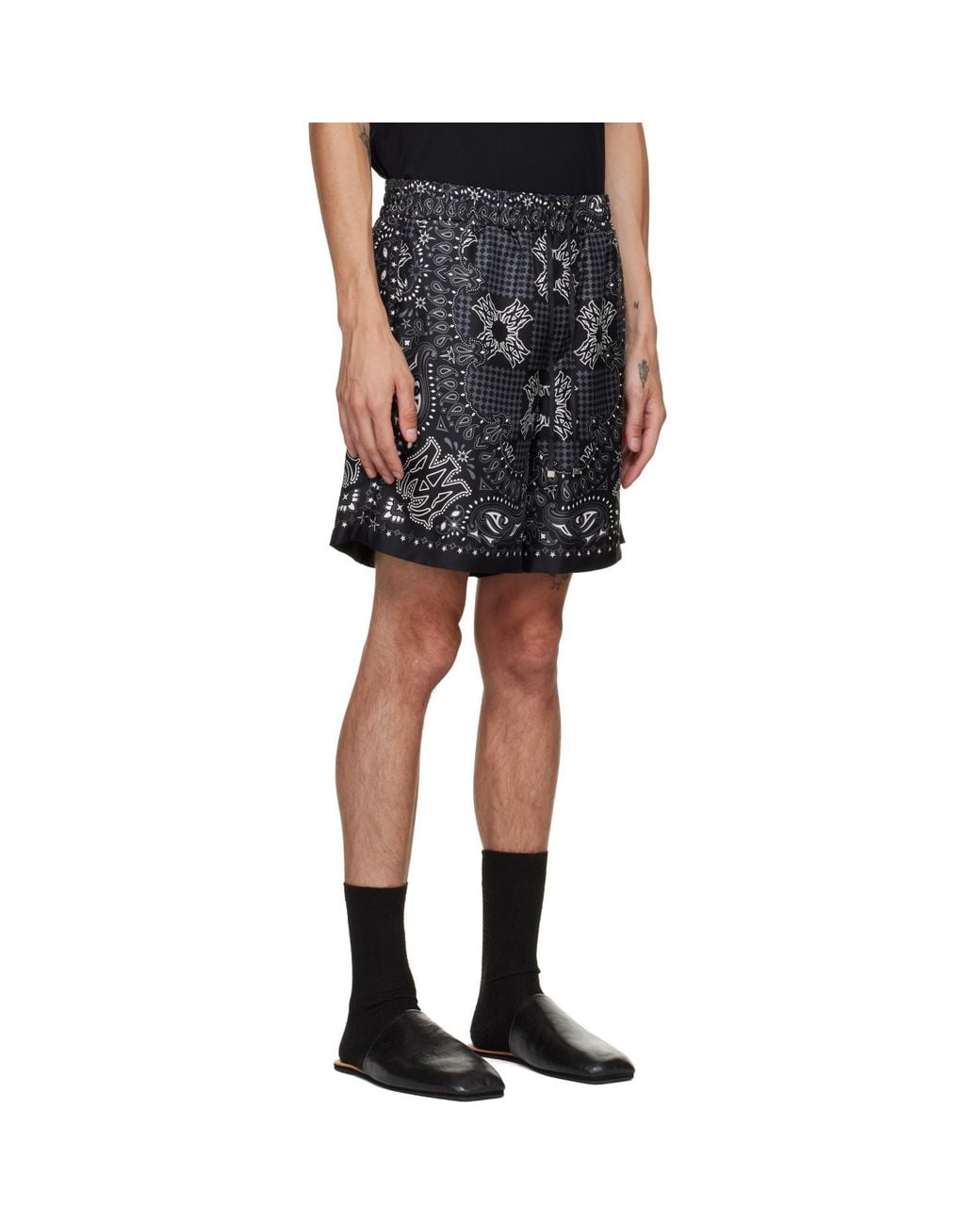 Amiri Black 'Ma' Check Shorts for men