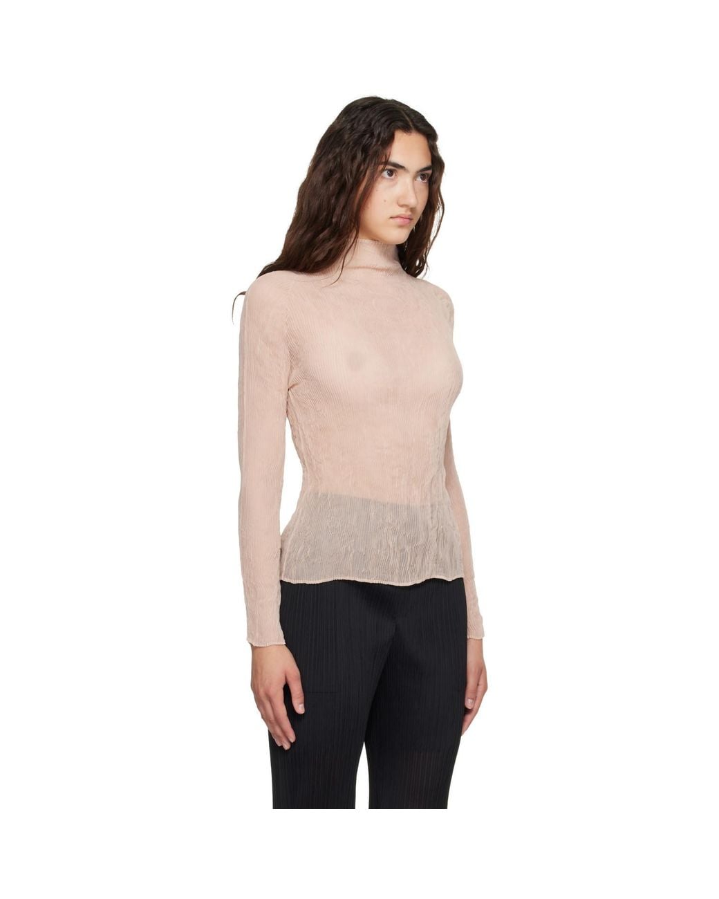 Issey Miyake Natural Chiffon Twist Top