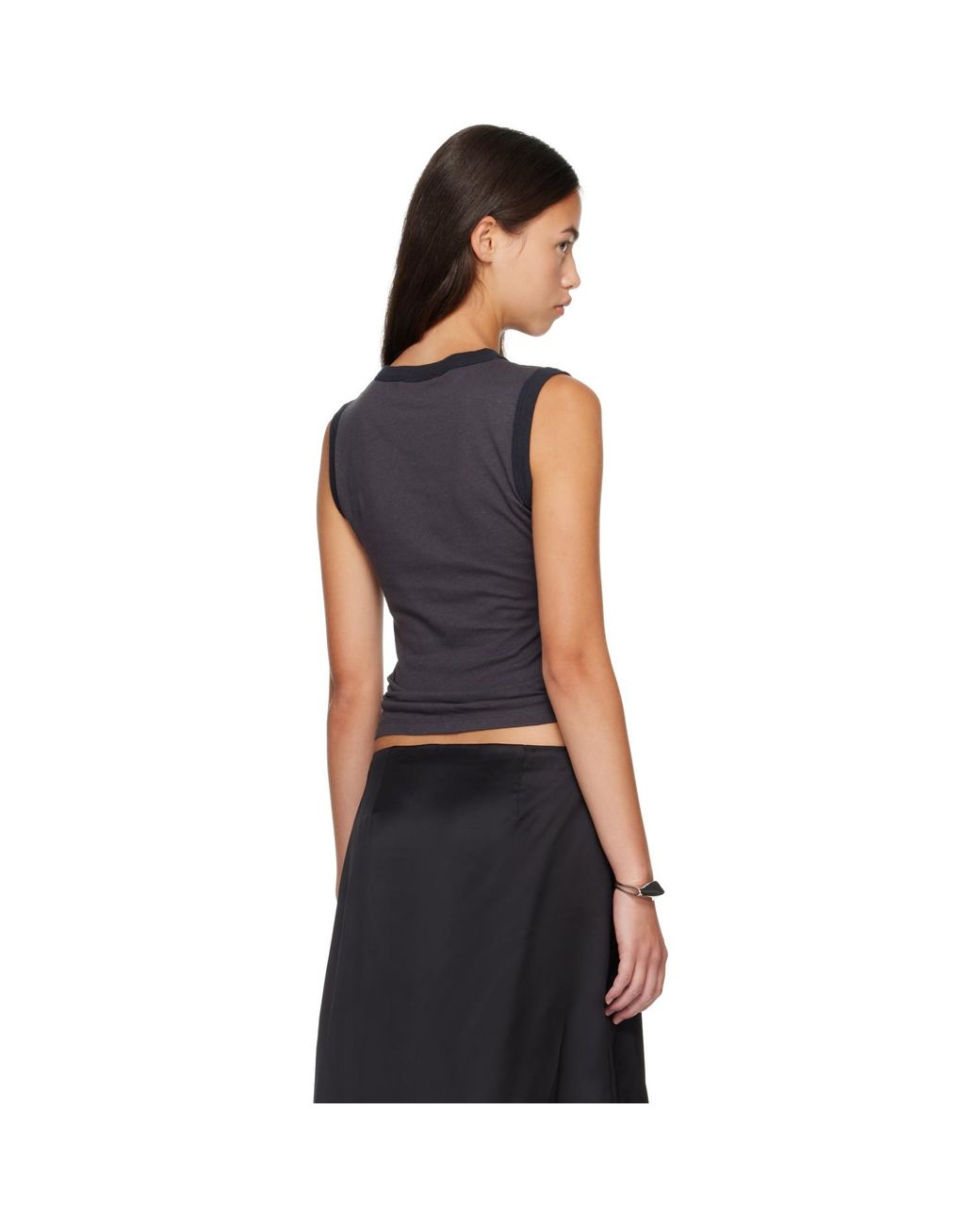 Acne Black Ribbed Tank Top