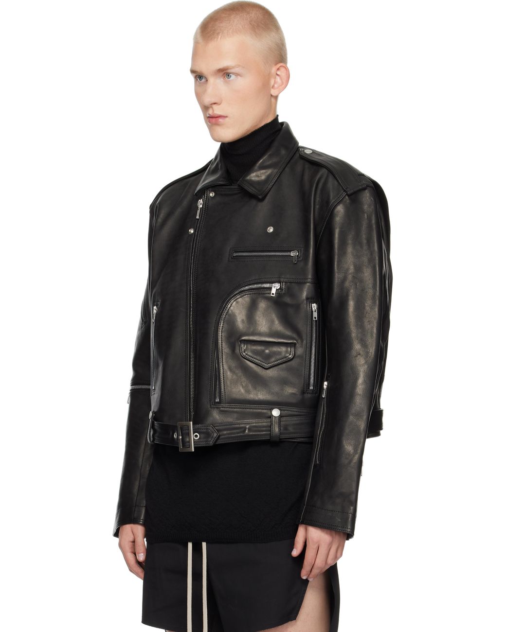 メンズ Rick Owens Porterville Cropped Jumbo Bauhaus Stooges レザー