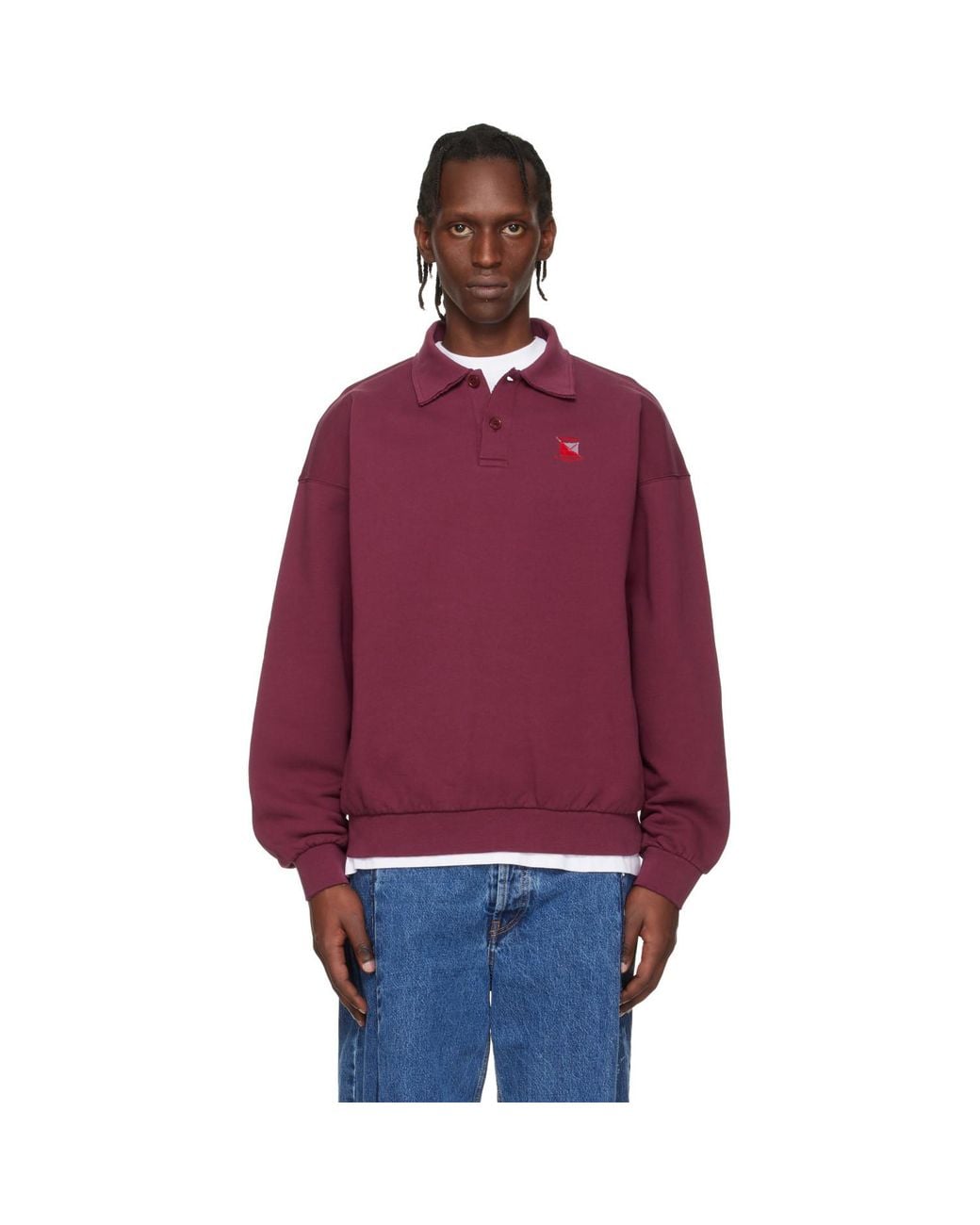 Vetements Red Distressed Logo Polo for men