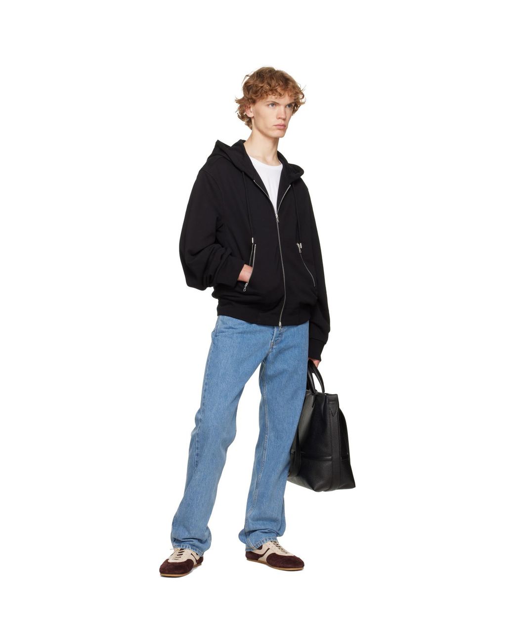 Dries Van Noten Black Zip Hoodie for men