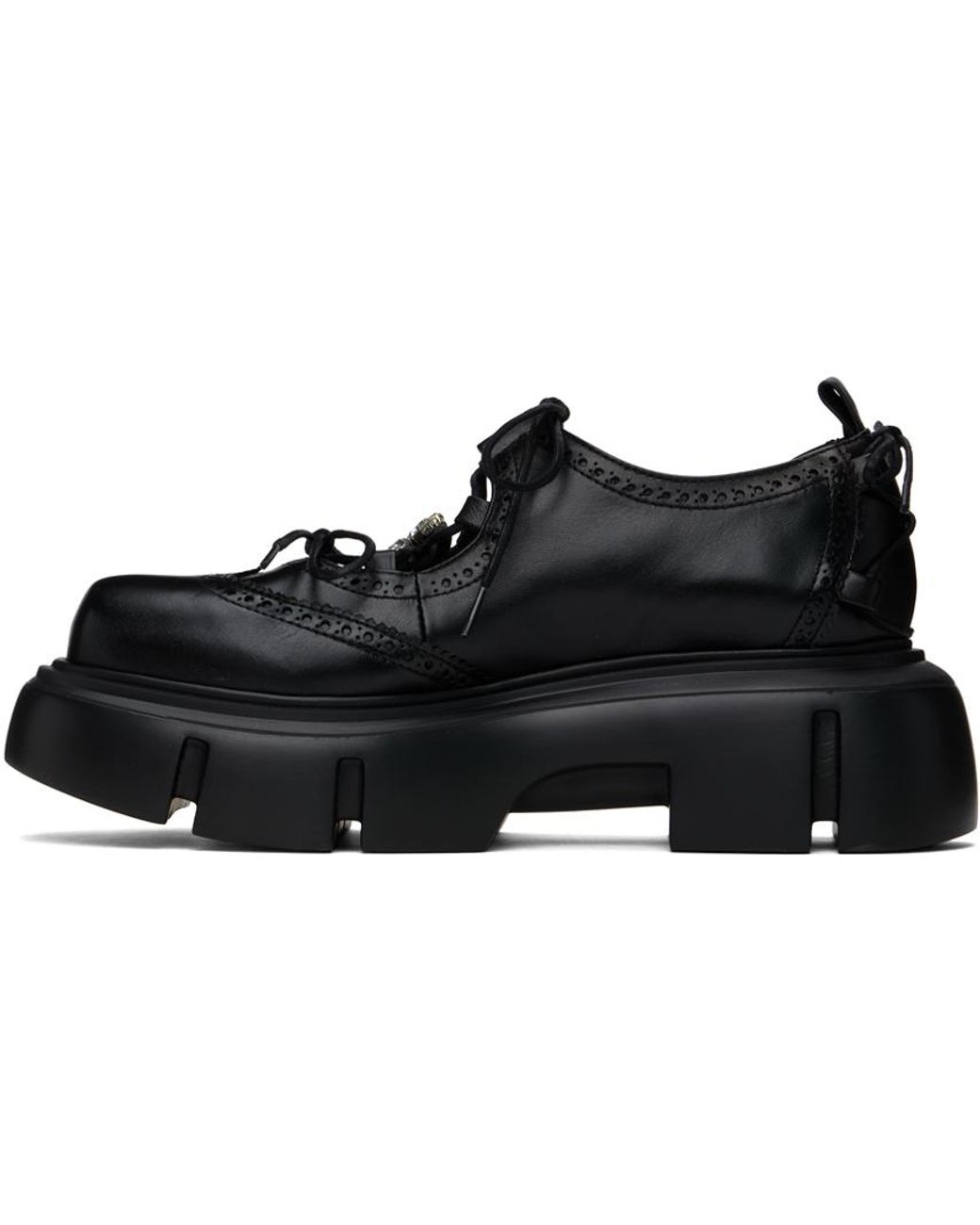 【Simone Rocha】ブラック Ghillie プラットフォーム ブローグ Simone Rocha ブラック Ghillie プラットフォーム ブローグ