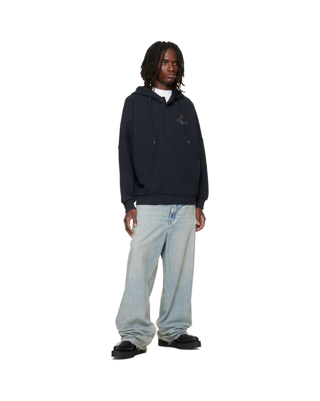 Vivienne Westwood Blue Batwing Hoodie for men