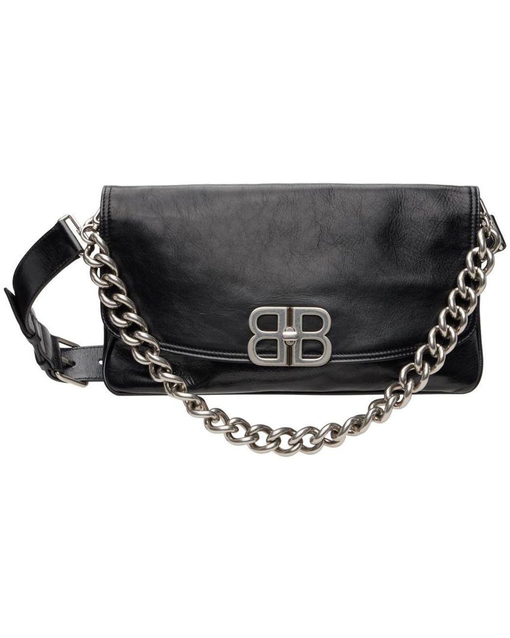 BALENCIAGA フラップBBソフトミディアムショルダーバッグ Balenciaga ミディアム Bb Soft Flap バッグ ブラック | Lyst