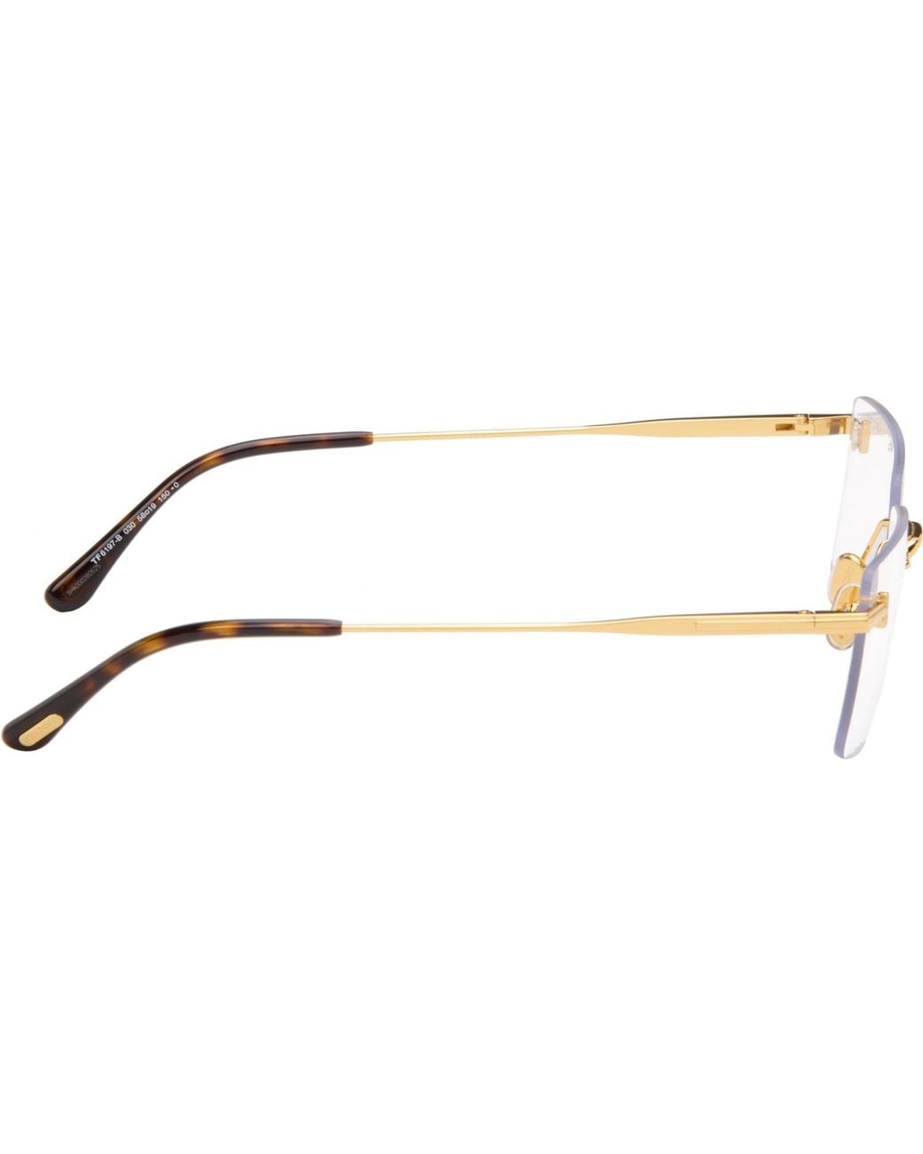 Tom Ford Metallic Rectangular Light Glasses for men