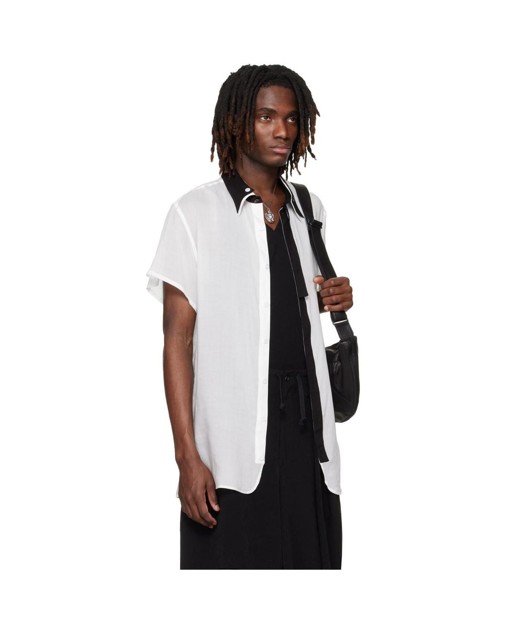 Yohji Yamamoto Black Double Collar B Shirt for men