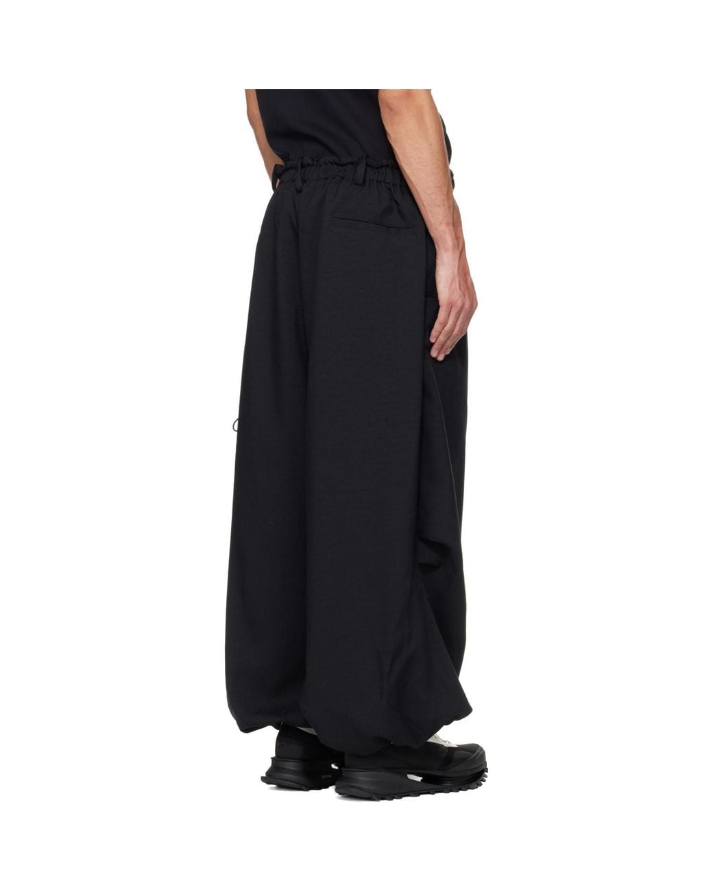 Y-3 Black Sport Uniform Wide Cargo Pants for men