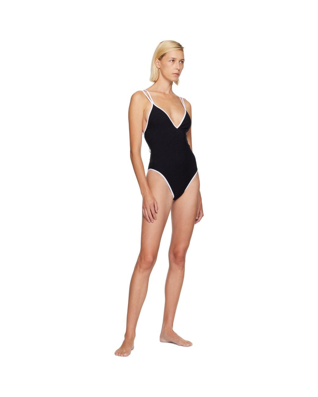 Balmain Black Monogram Swimsuit