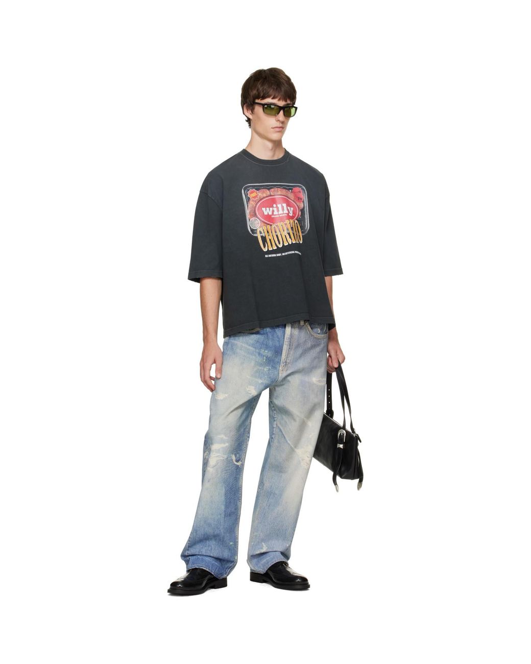 Willy Chavarria Black 'Especial Chorizo' Buffalo T-Shirt for men