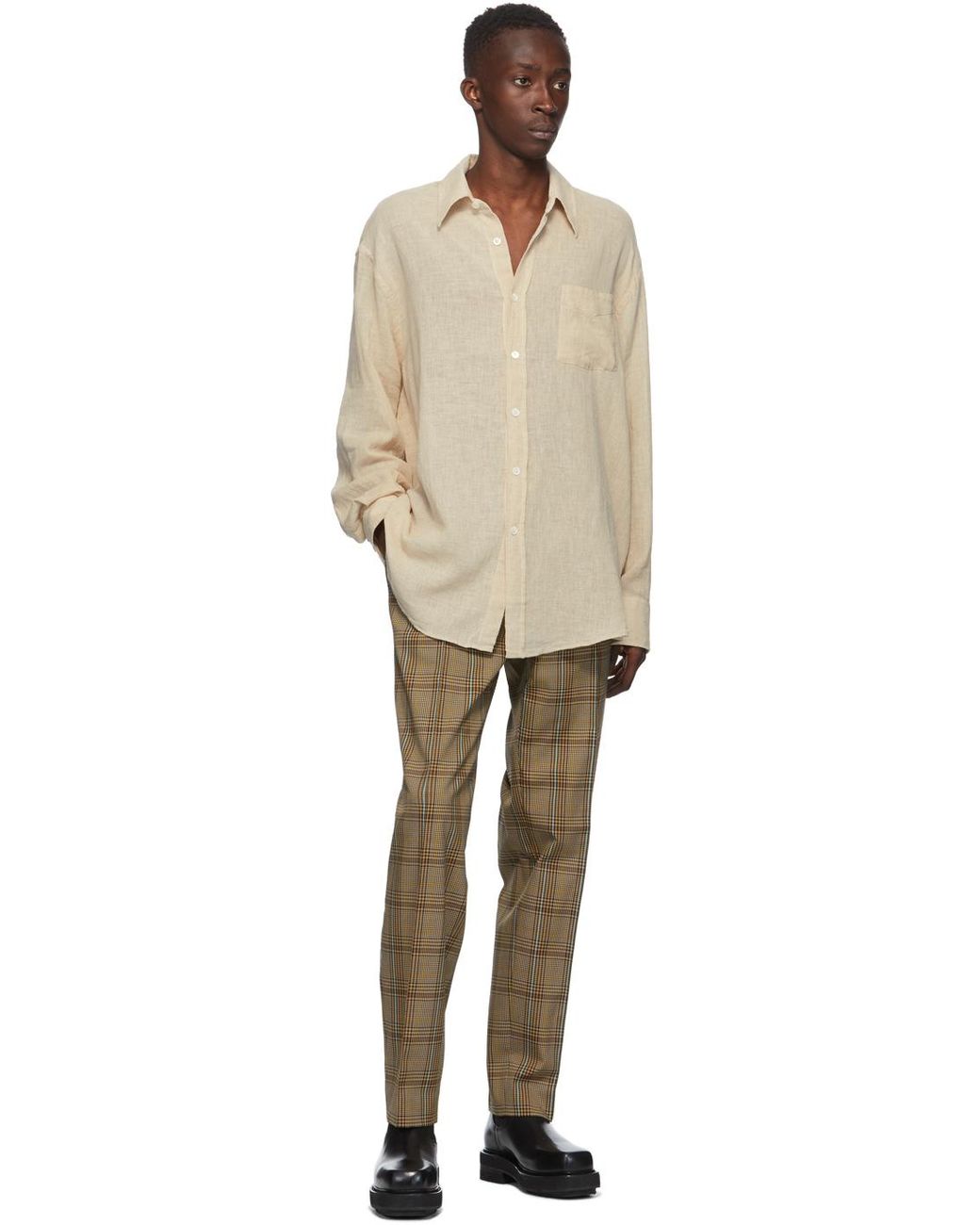 Our Legacy Beige Sheer Less Borrowed Shirt in Natural for Men | Lyst