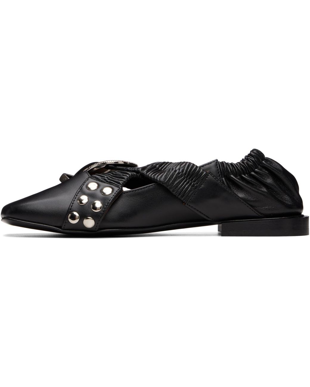 Toga Black Cross Strap Ballerina Flats