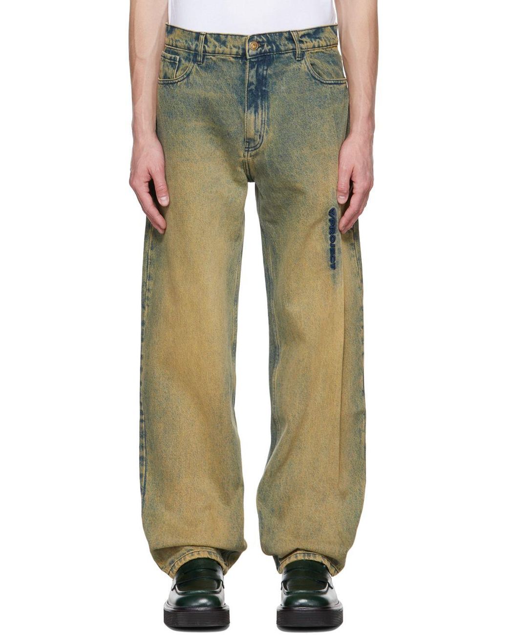 Y. Project Denim Beige Pinched Jeans in Vintage Beige (Green) for Men ...