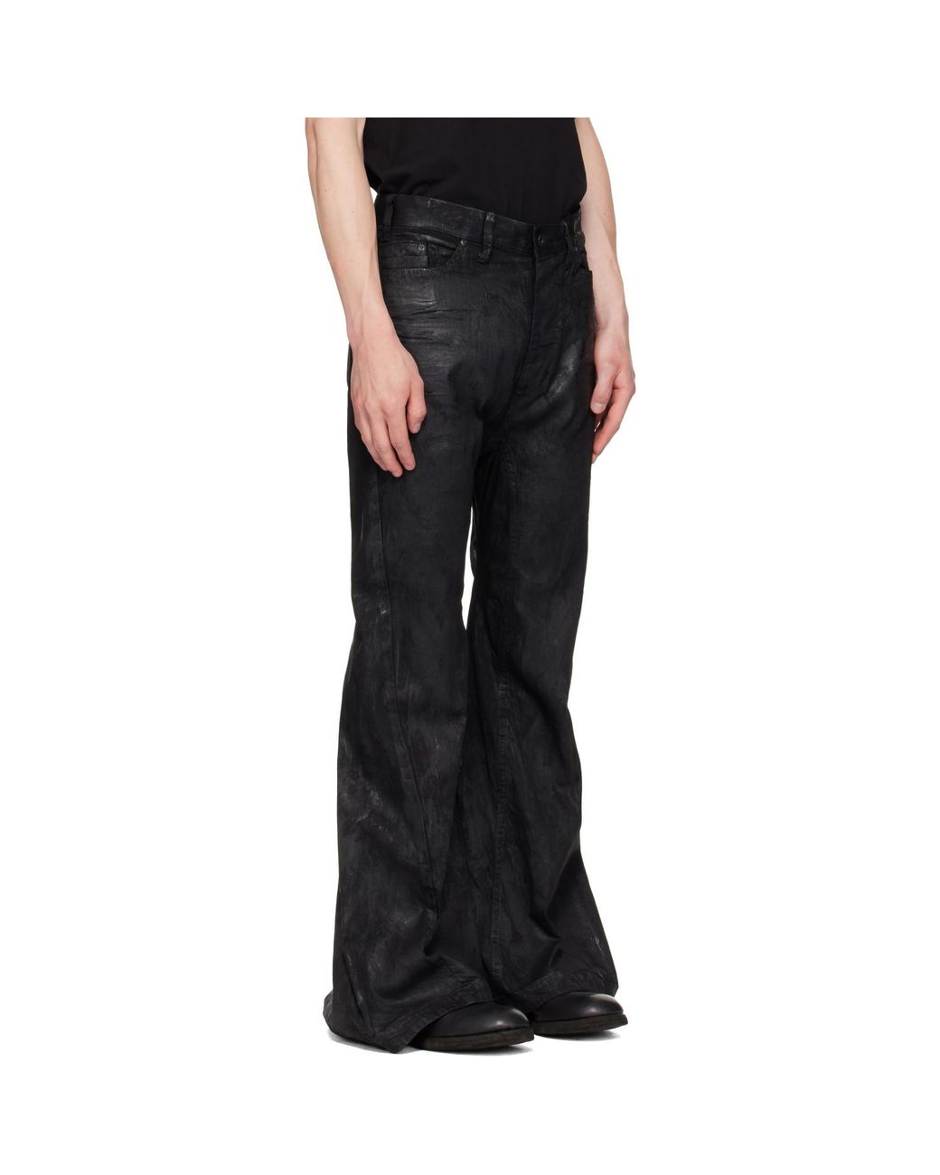 Julius Black Coated Jet Jeans for men