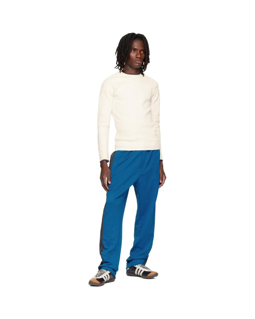 Wales Bonner White Y-3 Edition Knit Base Sweater for men