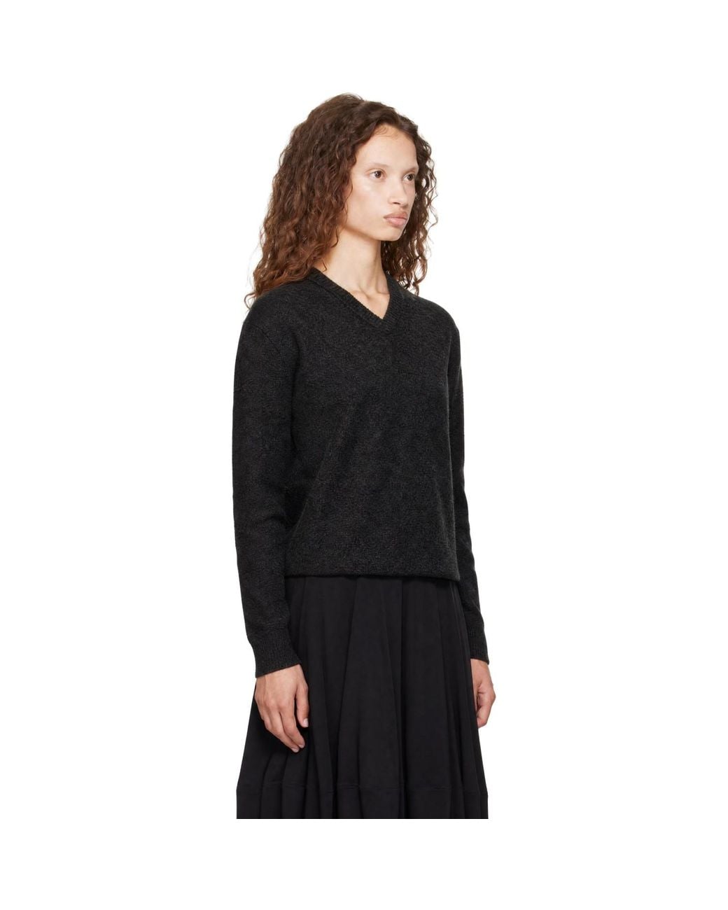 Lemaire Black V-Neck Sweater