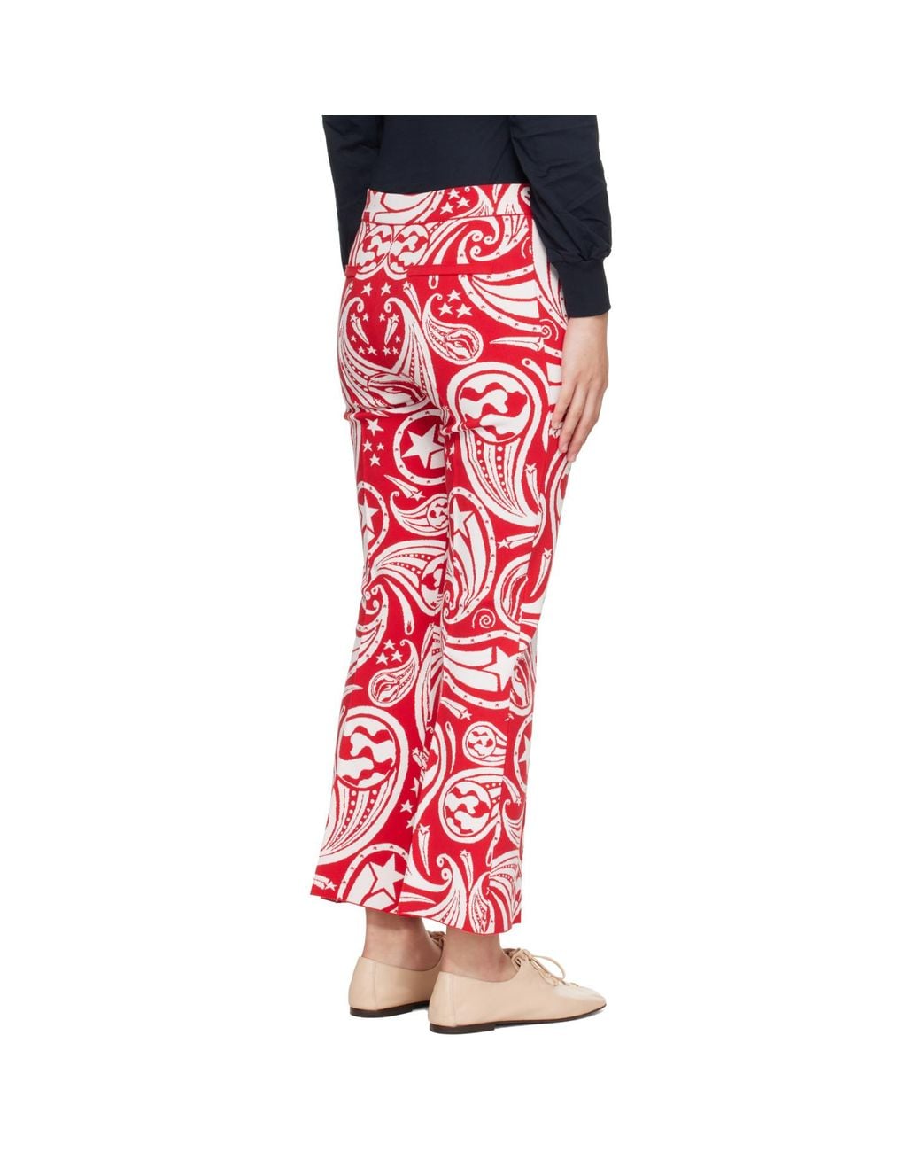 High Sport Red Cosmic Paisley Kick Trousers
