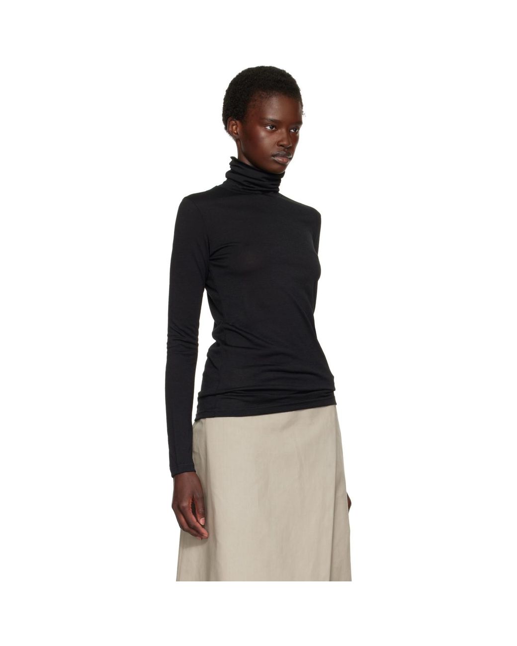Jil Sander Black Wool Turtleneck