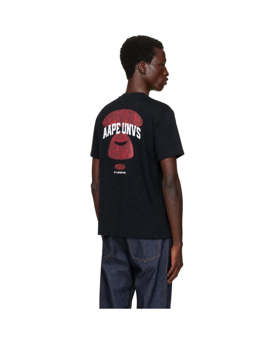 Aape By A Bathing Ape Black 'Aape' Basic T-Shirt for men
