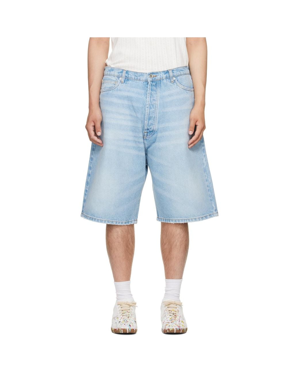 Studio Nicholson Blue Marylebone Denim Shorts for men