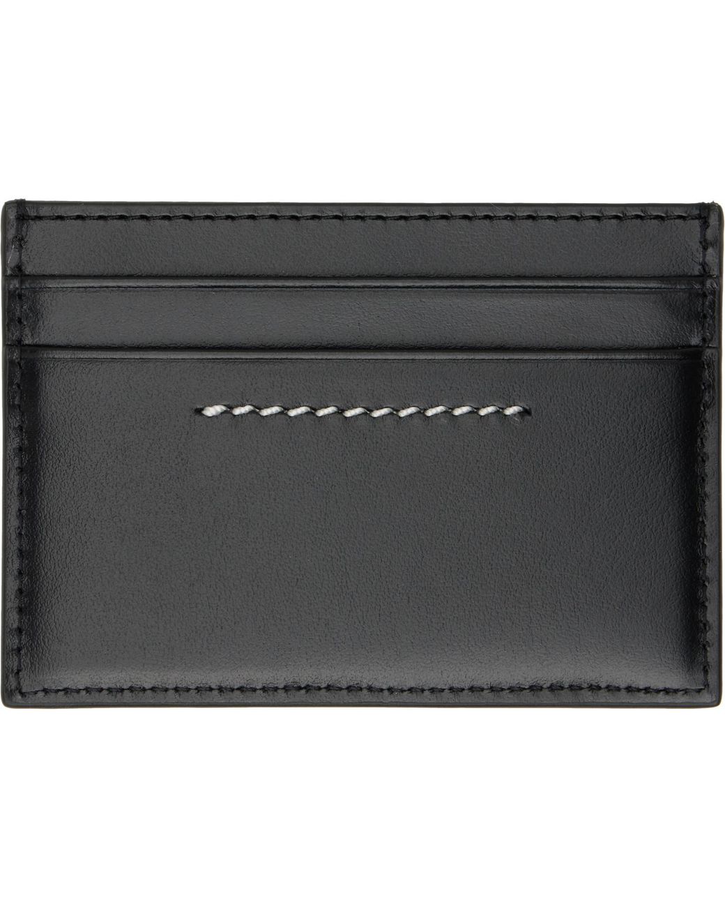 MM6 by Maison Margiela Black Leather Card Holder
