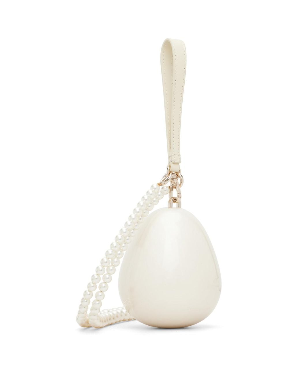 Simone Rocha White Off- Pearl Crossbody Micro Egg Bag