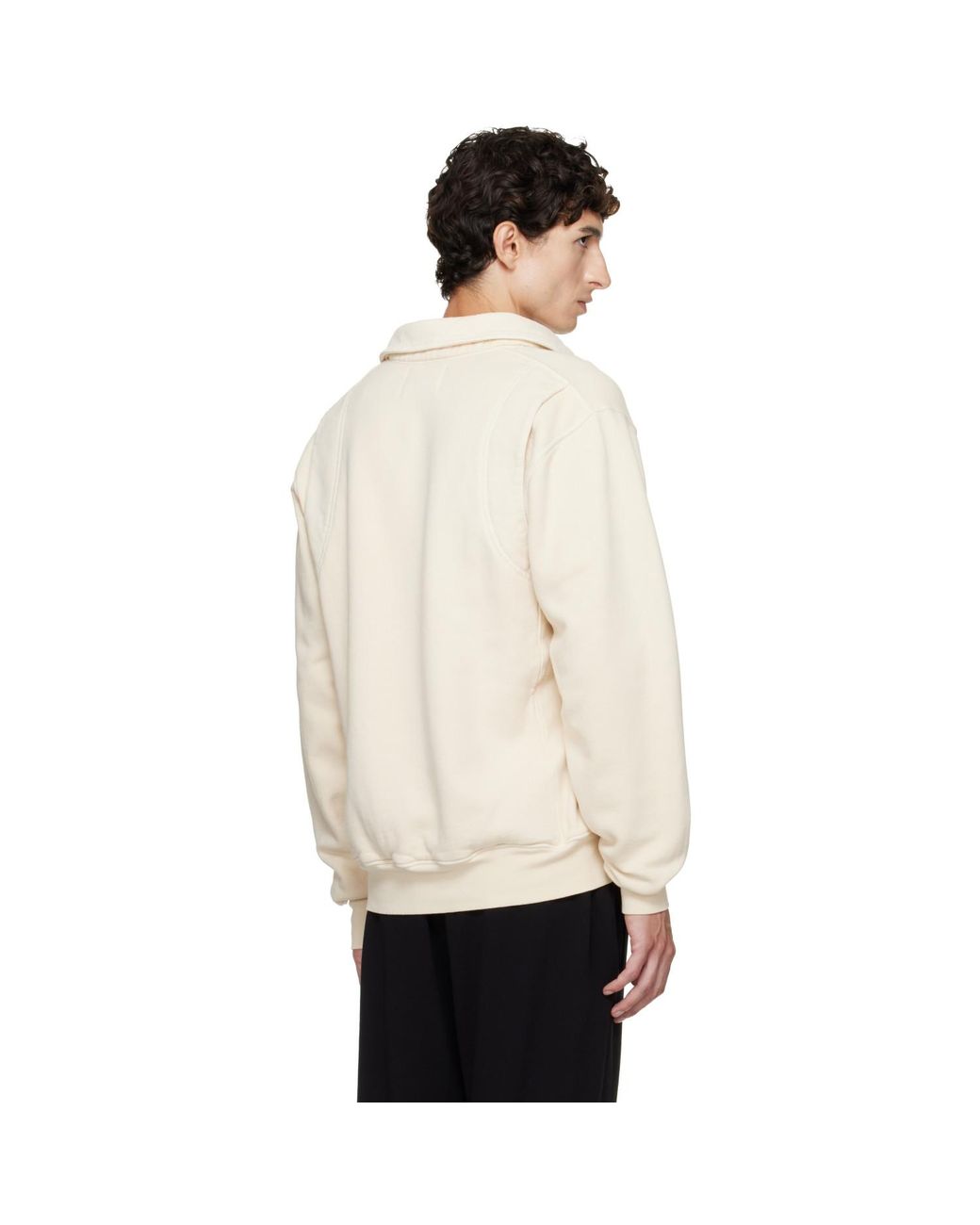 Les Tien Natural Off- Heavyweight Moto Back Polo for men
