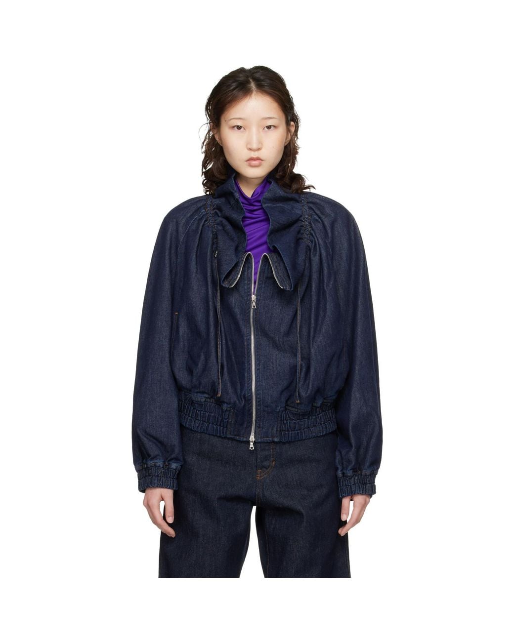 Dries Van Noten Blue Cocoon Denim Jacket