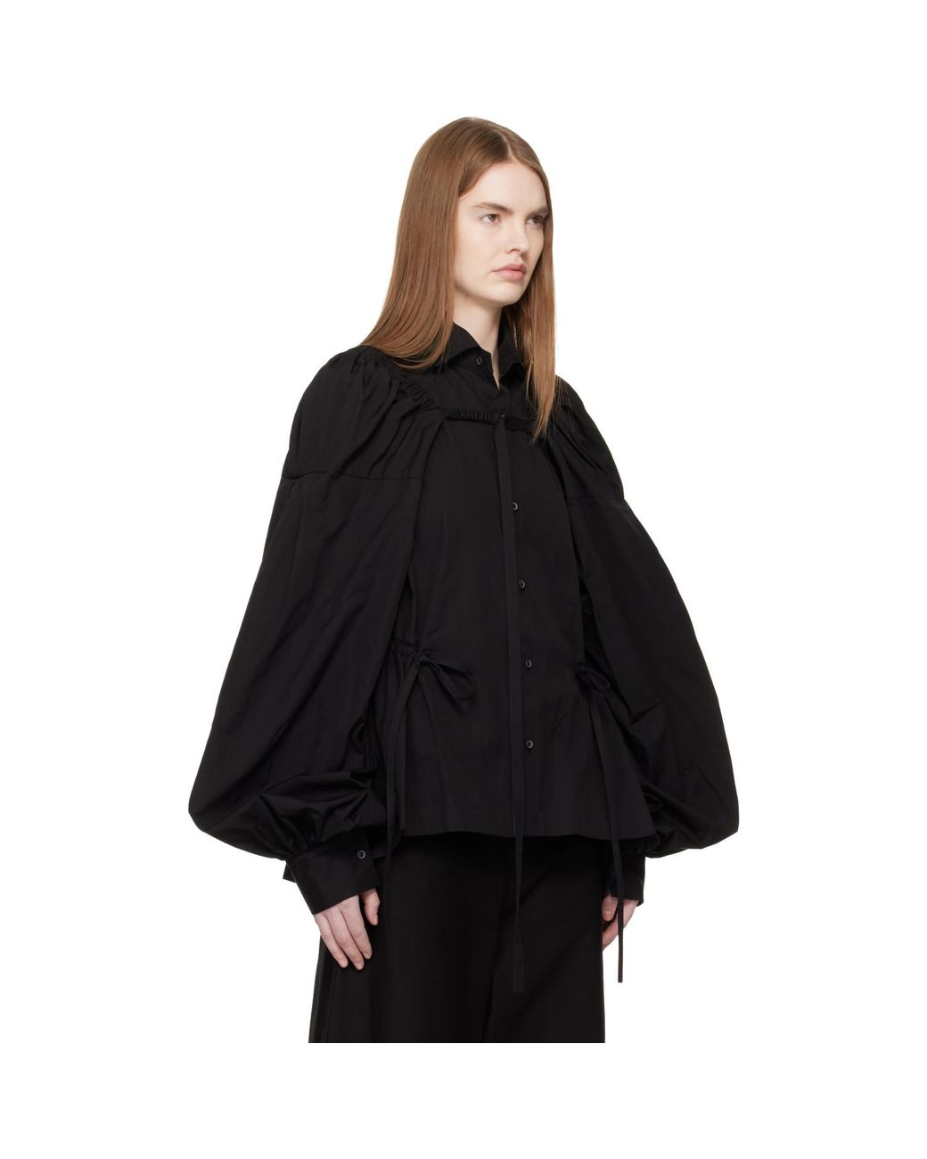 Yohji Yamamoto Black Broad Combination Shirt